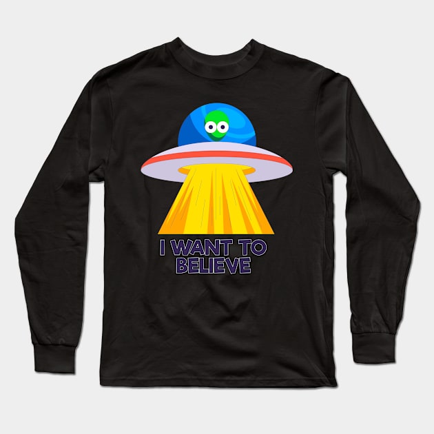 I want to believe-ufo Long Sleeve T-Shirt by Frispa